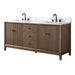 72" Double Sink Freestanding Bath Vanity Cabinet with White Engineered Marble Top - HomeBeyond