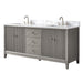 72" Double Sink Freestanding Bath Vanity Cabinet with White Engineered Marble Top - HomeBeyond