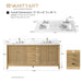 72" Double Sink Freestanding Bath Vanity Cabinet with White Engineered Marble Top - HomeBeyond
