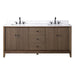 72" Double Sink Freestanding Bath Vanity Cabinet with White Engineered Marble Top - HomeBeyond
