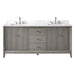 72" Double Sink Freestanding Bath Vanity Cabinet with White Engineered Marble Top - HomeBeyond