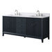 72" Double Sink Freestanding Bath Vanity Cabinet with White Engineered Marble Top - HomeBeyond