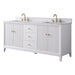 72" Double Sink Freestanding Bath Vanity Cabinet with White Engineered Marble Top - HomeBeyond