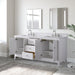 72" Double Sink Freestanding Bath Vanity Cabinet with White Engineered Marble Top - HomeBeyond