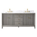 72" Double Sink Freestanding Bath Vanity Cabinet with White Engineered Marble Top - HomeBeyond