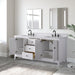 72" Double Sink Freestanding Bath Vanity Cabinet with White Engineered Marble Top - HomeBeyond