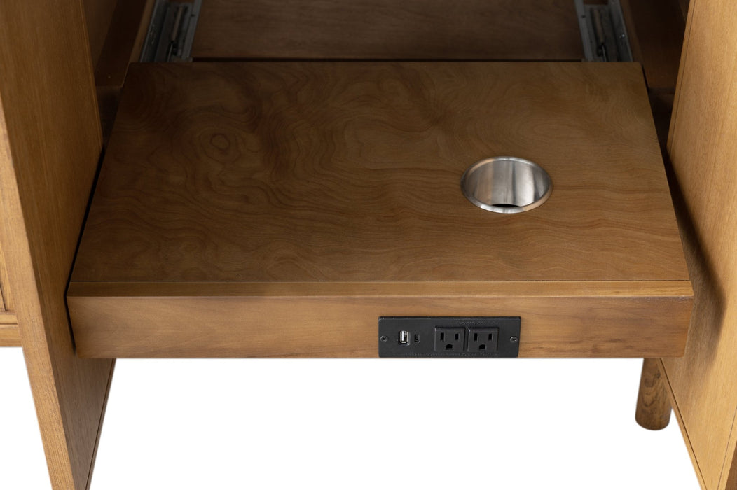 72" Double Sink Freestanding Bathroom Vanity with Milano Mist Engineered Stone Countertop, Integrated Ceramic Sink, Hidden Power & USB Charging Station and Hair Dryer Storage VA1272D - HomeBeyond
