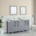 72" Double Sink Modern Bathroom Vanity Set with Ceramic Top & Two Free Mirrors – Large Storage Cabinet with 4 Cabinets VA3024-72 - HomeBeyond
