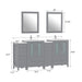 72" Double Sink Modern Bathroom Vanity Set with Ceramic Top & Two Free Mirrors – Large Storage Cabinet with 4 Cabinets VA3024-72 - HomeBeyond
