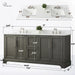 72" Double Sink Modern Bathroom Vanity Set with Countertop & Undermount Sinks – Large Storage Cabinet VA5072 - HomeBeyond