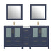 72" Double Sink Modern Bathroom Vanity Set with White Ceramic Top & Free Mirrors – Large Storage Cabinet with 7 Drawers VA3030-72 - HomeBeyond