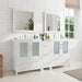 72" Double Sink Modern Bathroom Vanity Set with White Ceramic Top & Free Mirrors – Large Storage Cabinet with 7 Drawers VA3030-72 - HomeBeyond