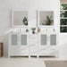 72" Double Sink Modern Bathroom Vanity Set with White Ceramic Top & Free Mirrors – Large Storage Cabinet with 7 Drawers VA3030-72 - HomeBeyond