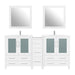 72" Double Sink Modern Bathroom Vanity Set with White Ceramic Top & Free Mirrors – Large Storage Cabinet with 7 Drawers VA3030-72 - HomeBeyond
