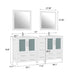 72" Double Sink Modern Bathroom Vanity Set with White Ceramic Top & Free Mirrors – Large Storage Cabinet with 7 Drawers VA3030-72 - HomeBeyond