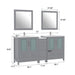 72" Double Sink Modern Bathroom Vanity Set with White Ceramic Top & Free Mirrors – Large Storage Cabinet with 7 Drawers VA3030-72 - HomeBeyond