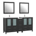 72" Double Sink Modern Bathroom Vanity Set with White Ceramic Top & Free Mirrors – Large Storage Cabinet with 7 Drawers VA3030-72 - HomeBeyond