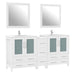 72" Double Sink Modern Bathroom Vanity Set with White Ceramic Top & Free Mirrors – Large Storage Cabinet with 7 Drawers VA3030-72 - HomeBeyond