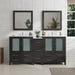 72" Double Sink Modern Bathroom Vanity Set with White Ceramic Top & Free Mirrors – Large Storage Cabinet with 7 Drawers VA3030-72 - HomeBeyond