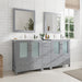 72" Double Sink Modern Bathroom Vanity Set with White Ceramic Top & Free Mirrors – Large Storage Cabinet with 7 Drawers VA3030-72 - HomeBeyond