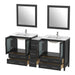 72" Double Sink Modern Bathroom Vanity Set with White Ceramic Top & Free Mirrors – Large Storage Cabinet with 7 Drawers VA3030-72 - HomeBeyond