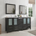 72" Double Sink Modern Bathroom Vanity Set with White Ceramic Top & Free Mirrors – Large Storage Cabinet with 7 Drawers VA3030-72 - HomeBeyond