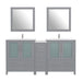 72" Double Sink Modern Bathroom Vanity Set with White Ceramic Top & Free Mirrors – Large Storage Cabinet with 7 Drawers VA3030-72 - HomeBeyond