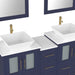 72" Double Sink Modern Bathroom Vanity Set with White Engineered Marble Top & Free Mirrors – Large Storage Cabinet with 10 Drawers VA3124-72 - HomeBeyond