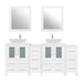 72" Double Sink Modern Bathroom Vanity Set with White Engineered Marble Top & Free Mirrors – Large Storage Cabinet with 10 Drawers VA3124-72 - HomeBeyond