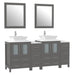 72" Double Sink Modern Bathroom Vanity Set with White Engineered Marble Top & Free Mirrors – Large Storage Cabinet with 10 Drawers VA3124-72 - HomeBeyond
