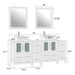 72" Double Sink Modern Bathroom Vanity Set with White Engineered Marble Top & Free Mirrors – Large Storage Cabinet with 10 Drawers VA3124-72 - HomeBeyond