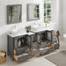 72" Double Sink Modern Bathroom Vanity Set with White Engineered Marble Top & Free Mirrors – Large Storage Cabinet with 10 Drawers VA3124-72 - HomeBeyond