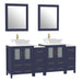 72" Double Sink Modern Bathroom Vanity Set with White Engineered Marble Top & Free Mirrors – Large Storage Cabinet with 10 Drawers VA3124-72 - HomeBeyond