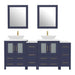 72" Double Sink Modern Bathroom Vanity Set with White Engineered Marble Top & Free Mirrors – Large Storage Cabinet with 10 Drawers VA3124-72 - HomeBeyond