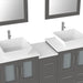 72" Double Sink Modern Bathroom Vanity Set with White Engineered Marble Top & Free Mirrors – Large Storage Cabinet with 10 Drawers VA3124-72 - HomeBeyond