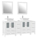72" Double Sink Modern Bathroom Vanity Set with White Engineered Marble Top & Free Mirrors – Large Storage Cabinet with 10 Drawers VA3124-72 - HomeBeyond