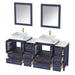 72" Double Sink Modern Bathroom Vanity Set with White Engineered Marble Top & Free Mirrors – Large Storage Cabinet with 10 Drawers VA3124-72 - HomeBeyond