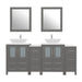 72" Double Sink Modern Bathroom Vanity Set with White Engineered Marble Top & Free Mirrors – Large Storage Cabinet with 10 Drawers VA3124-72 - HomeBeyond