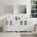72" Double Sink Modern Bathroom Vanity Set with White Engineered Marble Top & Free Mirrors – Large Storage Cabinet with 10 Drawers VA3124-72 - HomeBeyond