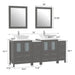 72" Double Sink Modern Bathroom Vanity Set with White Engineered Marble Top & Free Mirrors – Large Storage Cabinet with 10 Drawers VA3124-72 - HomeBeyond