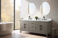 72" Double Sink Modern Freestanding Bathroom Vanity Set with Arabescato White Engineered Marble Top – Storage Cabinet with Soft-Closing Doors & Drawers VA9072 - HomeBeyond