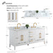 72" Double Sink Modern Freestanding Bathroom Vanity Set with Arabescato White Engineered Marble Top – Storage Cabinet with Soft-Closing Doors & Drawers VA9072 - HomeBeyond