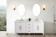 72" Double Sink Modern Freestanding Bathroom Vanity Set with Arabescato White Engineered Marble Top – Storage Cabinet with Soft-Closing Doors & Drawers VA9072 - HomeBeyond