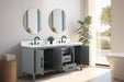 72" Double Sink Modern Freestanding Bathroom Vanity Set with Arabescato White Engineered Marble Top – Storage Cabinet with Soft-Closing Doors & Drawers VA9072 - HomeBeyond