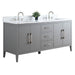 72" Double Sink Modern Freestanding Bathroom Vanity Set with Arabescato White Engineered Marble Top – Storage Cabinet with Soft-Closing Doors & Drawers VA9072 - HomeBeyond