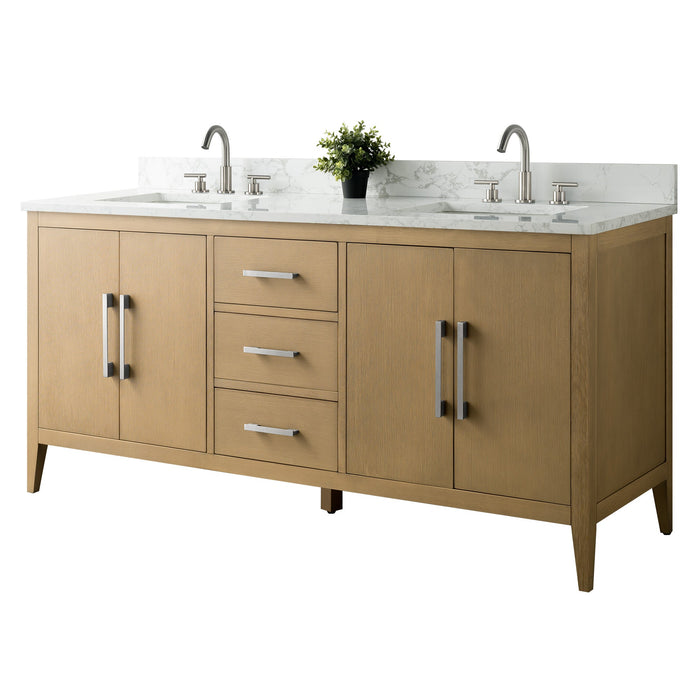 72" Double Sink Modern Freestanding Bathroom Vanity Set with Arabescato White Engineered Marble Top – Storage Cabinet with Soft-Closing Doors & Drawers VA9072 - HomeBeyond