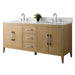 72" Double Sink Modern Freestanding Bathroom Vanity Set with Arabescato White Engineered Marble Top – Storage Cabinet with Soft-Closing Doors & Drawers VA9072 - HomeBeyond