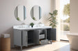 72" Double Sink Modern Freestanding Bathroom Vanity Set with Arabescato White Engineered Marble Top – Storage Cabinet with Soft-Closing Doors & Drawers VA9072 - HomeBeyond