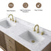 72" Double Sink Modern Freestanding Solid Wood Bathroom Vanity Set with White Engineered Marble Top – Storage Cabinet with Soft-Closing Doors & Drawers VA8172D - HomeBeyond