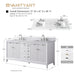 72" Double Sink Modern Freestanding Solid Wood Bathroom Vanity Set with White Engineered Marble Top – Storage Cabinet with Soft-Closing Doors & Drawers VA8172D - HomeBeyond